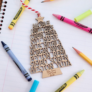 Personalized Class Roster Christmas Tree Ornament
