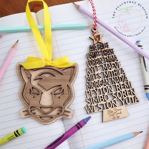 Peachtree City Elementary School Panther Christmas Ornament